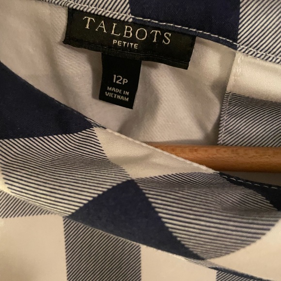 Talbots Sleeveless Top Blue/White Size 12P - Picture 3 of 5